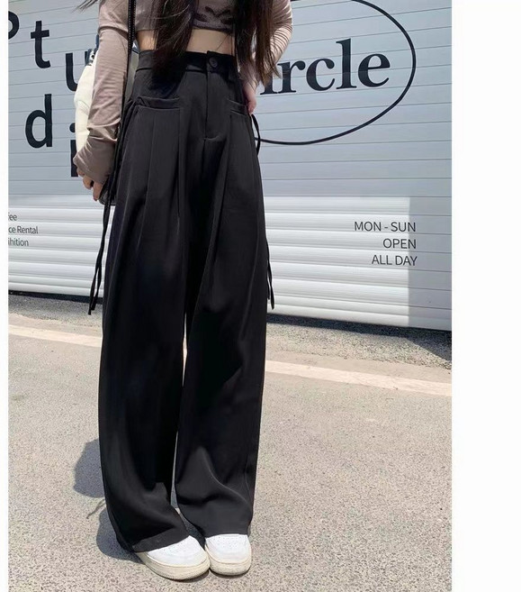 패션 여성용 정장 바지 트렌드 와이드 바지 봄가을 캐주얼 여자 일자핏 슬랙스 팬츠 롱팬츠 LCC