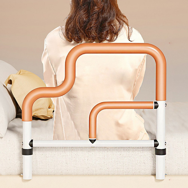 난간 낙상방지 침대가드 안전바 펜스 보조 손잡이, 고정형 오렌지