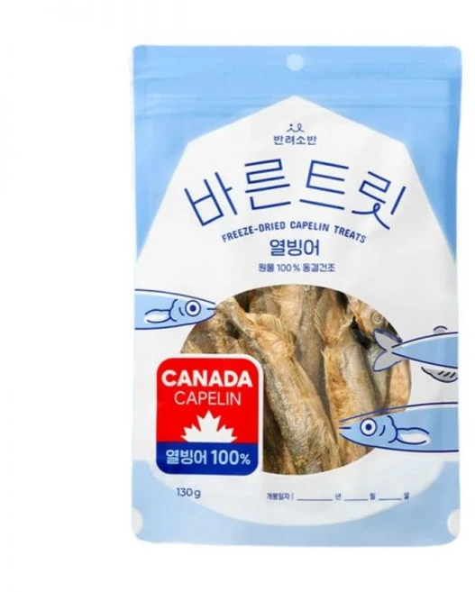반려소반 반려동물 바른트릿 동결건조 열빙어 간식, 1개, 130g - 쿠팡