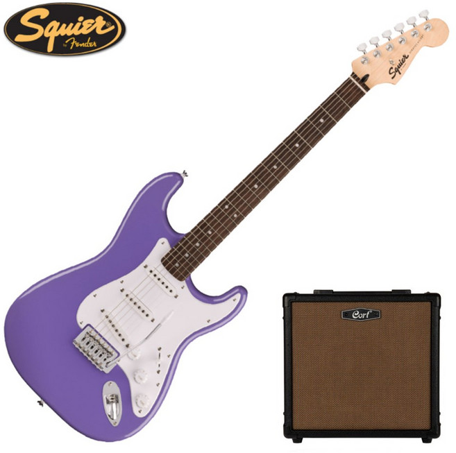 스콰이어 SONIC STRATOCASTER 일렉기타 + 15W 앰프 풀패키지, UVT 울트라바이올렛, 1개