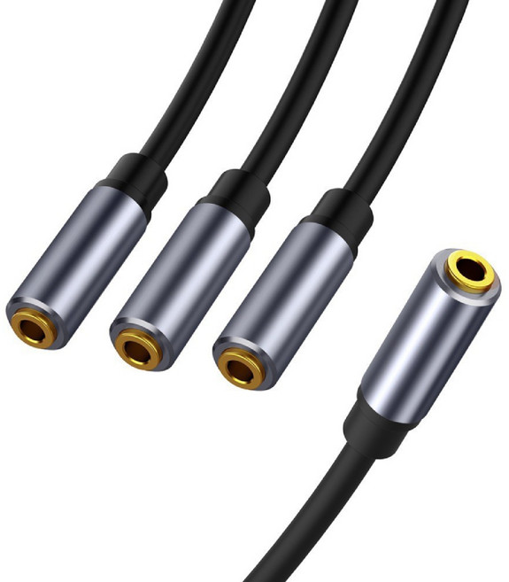 3.5mm 音源分配線, 黑色, 1個, 40-722-06(1母3母)