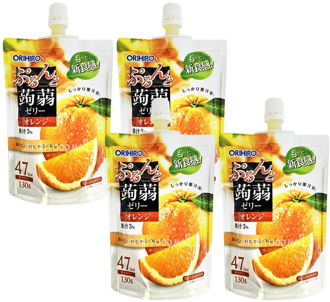 오리히로 푸룬또 곤약젤리 오렌지맛, 130g, 4개