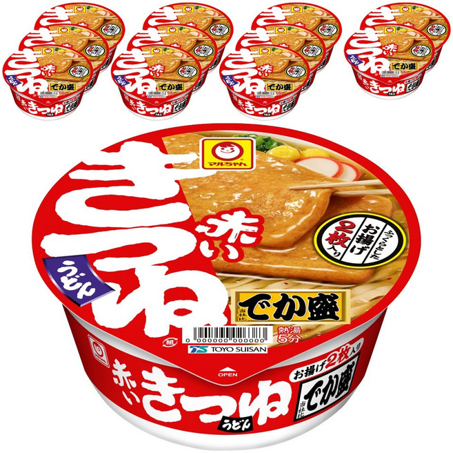 Maruchan 紅色豆皮烏龍麵 大碗 136g 12入, 12個