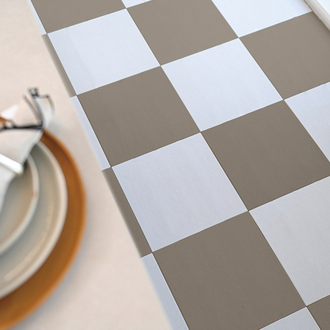 연필트리 30cm 체크 조립식 데크타일 바닥재 베란다 현관 마루 바닥, 브라운/화이트, 40개