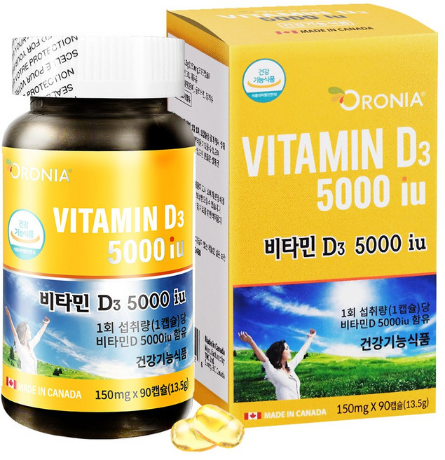 오로니아 비타민D3 5000IU 13.5g, 1개, 90정