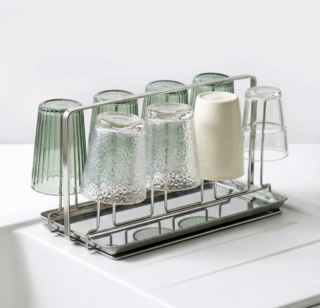 러빗홈 스텐 컵걸이 8p, 실버, 1개