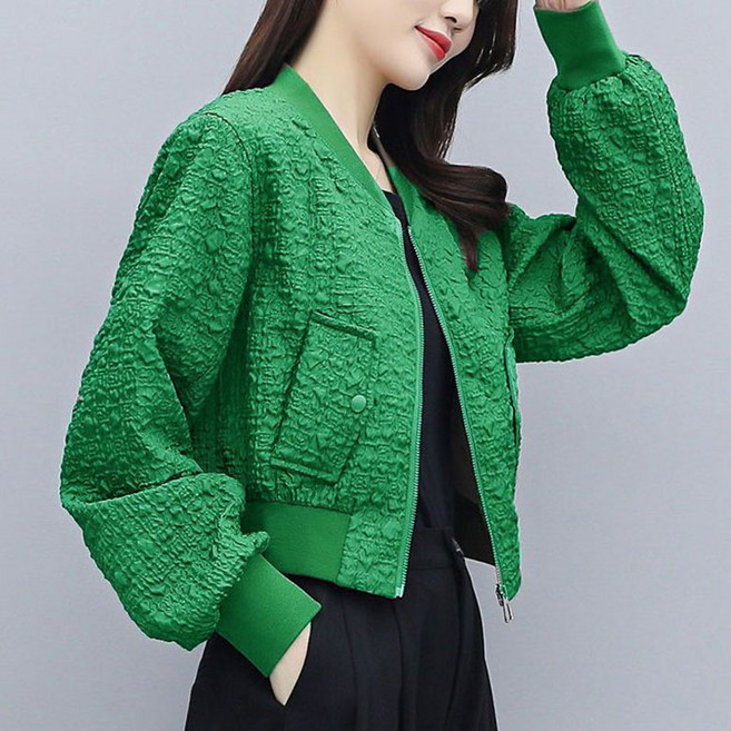 ORZQU 봄 가을 여성 오버핏 야구 점퍼 숏 자켓 데일리 시크 베이직 숏코트