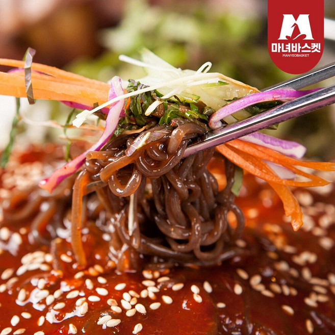 여름별미 새콤달콤 시원한 비빔막국수 10인분 (메밀면10+비빔장10), 10개