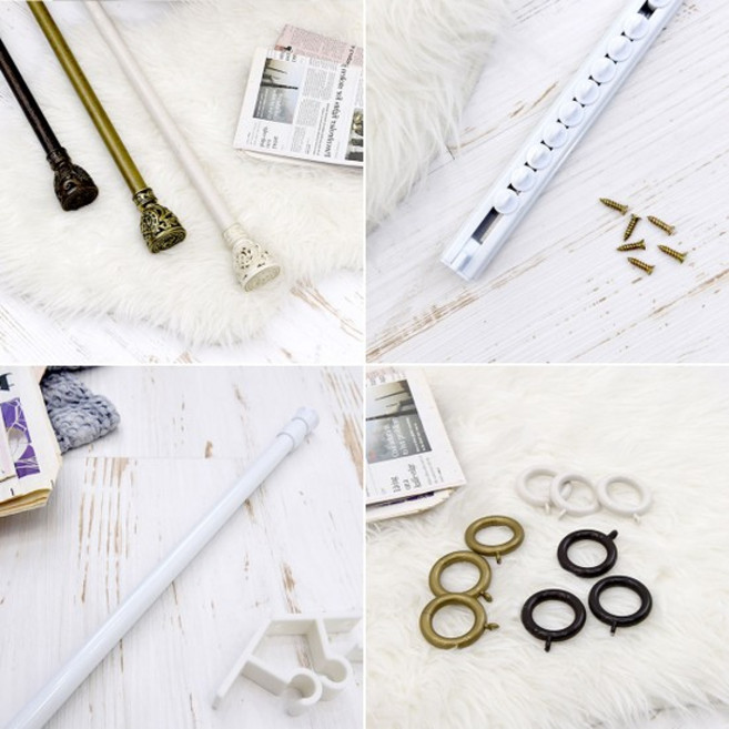 벨라이프 튼튼한 커튼 링/봉/레일 부자재 악세서리 모음, 1개, 04.화이트 안테나레일/02.8자