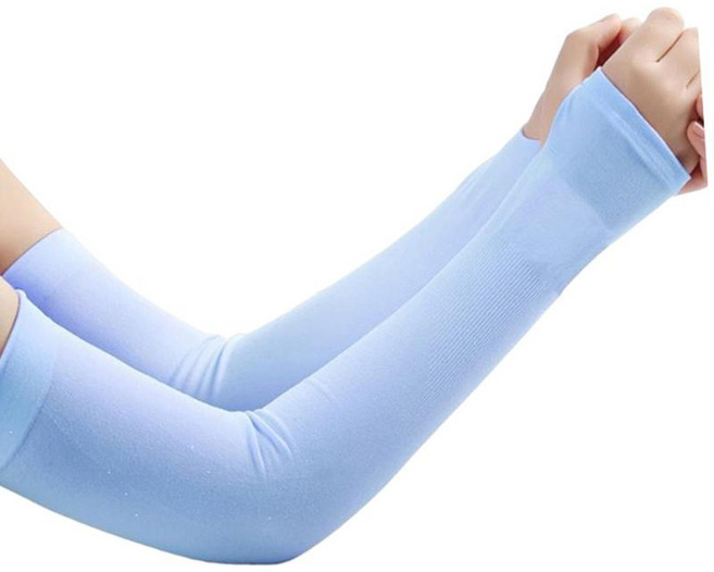 자외선 차단용 슬리브 1쌍 UV 스포츠 슬리브 러닝 골프용 스포츠 슬리브, 푸른, 8x9x38cm, 나일론, 4개