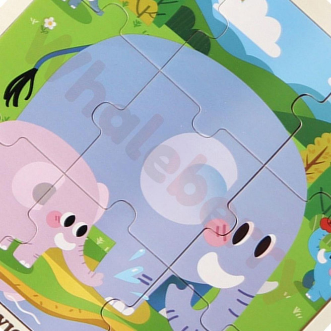 24개월 원목퍼즐 코끼리 9PCS