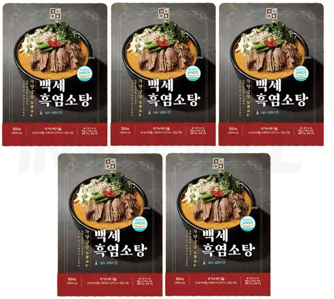 [TV홈쇼핑정품 인포벨]진한육수 보양 염소탕 백세 흑염소탕 간편식 국물요리 밀키트 파우치 몸보신, 5개, 800g