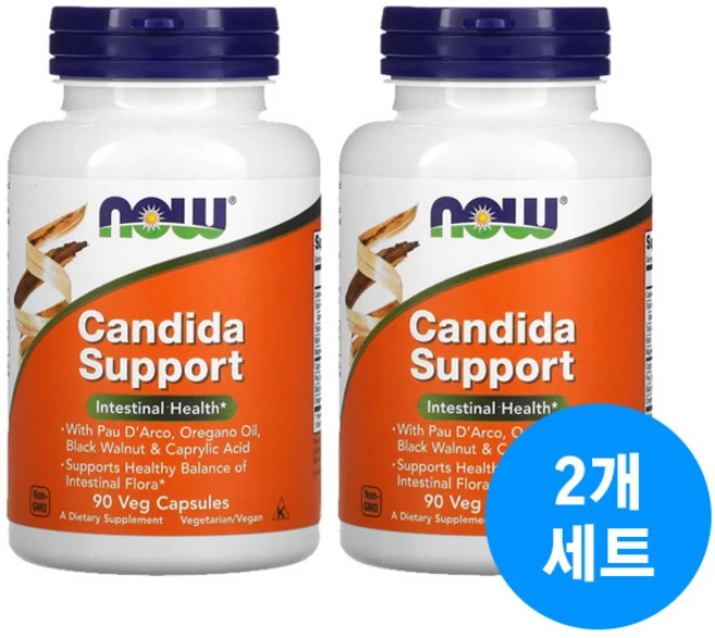 Now Foods 캔디다 서포트 180 식물성 캡슐, 90정, 2개 - 쿠팡