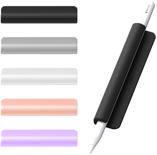 스냅케이스 터치펜 S펜 애플펜슬 호환 홀더 수납 실리콘 접착식 펜홀더, 그레이, 1개