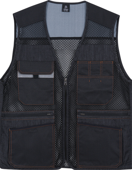 지벤 작업복 조끼 ZB-V2321 ZB2321 봄 여름 데님 메쉬 망사 근무 형장 작업 조끼 베스트