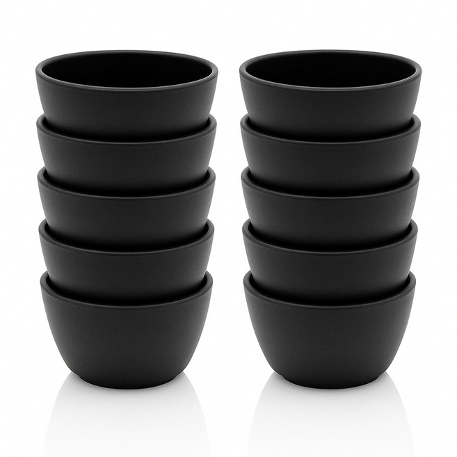 업소용 블랙 멜라민 밥공기 10개 세트 가정용 식당용 식기 그릇, 1개, 블랙멜라민공기10개