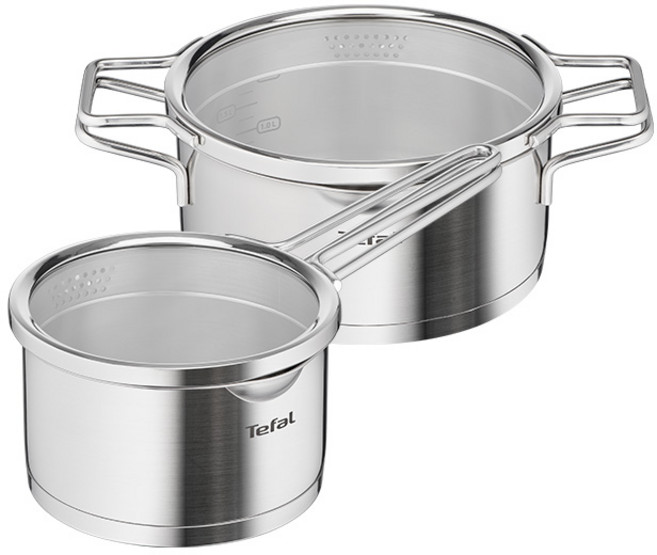 테팔 인덕션 SS 노르디카 냄비 2~5종 세트, 스테인리스 스틸, 1세트, 2종 세트 (편수16CM+양수20CM)