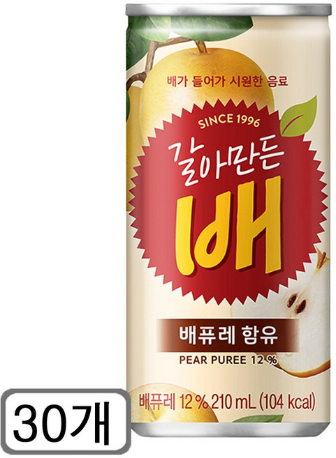 해태 갈아만든 배 저칼로리, 210ml, 30개