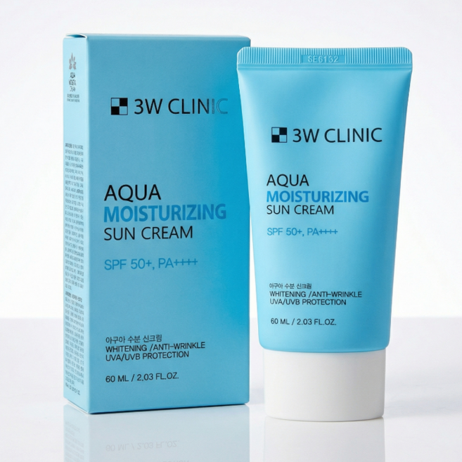 3W 클리닉 아쿠아 모이스처라이징 수분 선크림 SPF50+ PA++++, 1개, 60ml