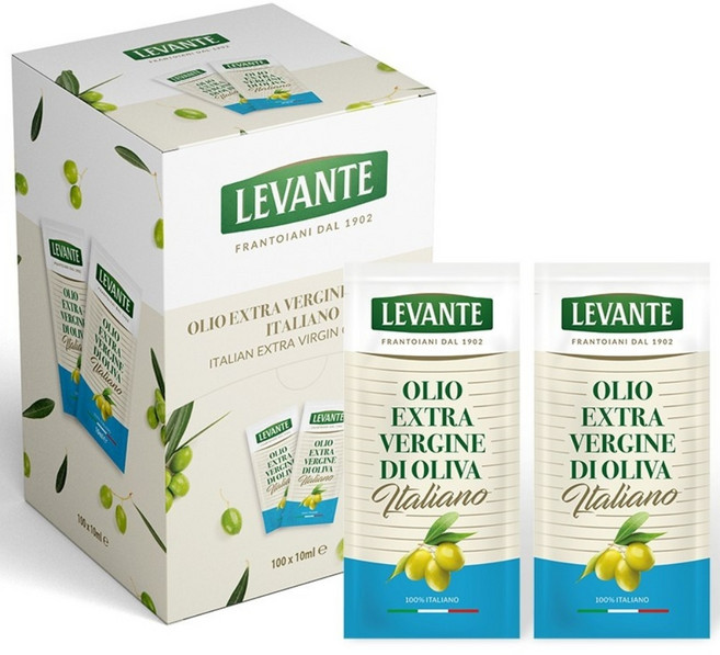 르반테 엑스트라버진 일회용 올리브오일 10ml x 100개(한 박스/1L) 냉압착 올리브유, 100개