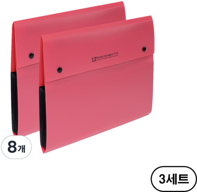 청운 PP 12분류 도큐먼트, 핑크(Pink), 24개