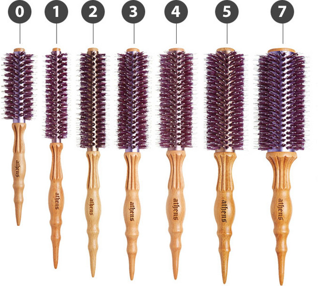 셀리본 프로페셔널 아테네 여신롤 헤어브러쉬 디오니퍼플에디션 미니0호 1호 2호 3호 4호 5호 7호 향균코팅브러쉬 열판 돈모 전문가용 롤빗 미용실빗 3만원이상, 1개