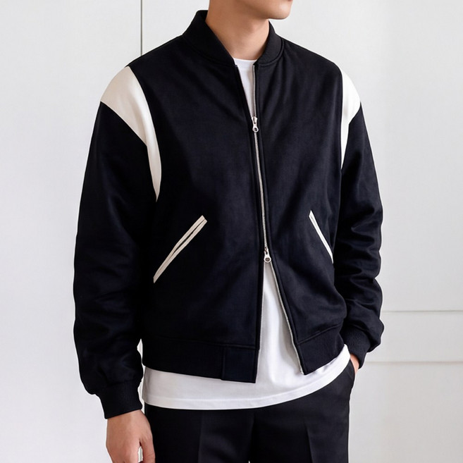 루크 남녀공용 루즈핏 스타디움 자켓 야구 점퍼 데일리 봄잠바 바시티 블루종 트러커 투웨이 지퍼 아우터 캐주얼 집업 외투