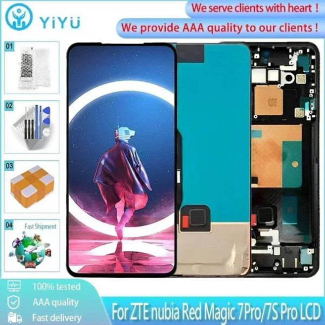 6.8'' Original For ZTE nubia Red Magic 7 Pro NX709J LCD Display Touch Screen Replacement For Nubia R, 02 7Pro No Frame