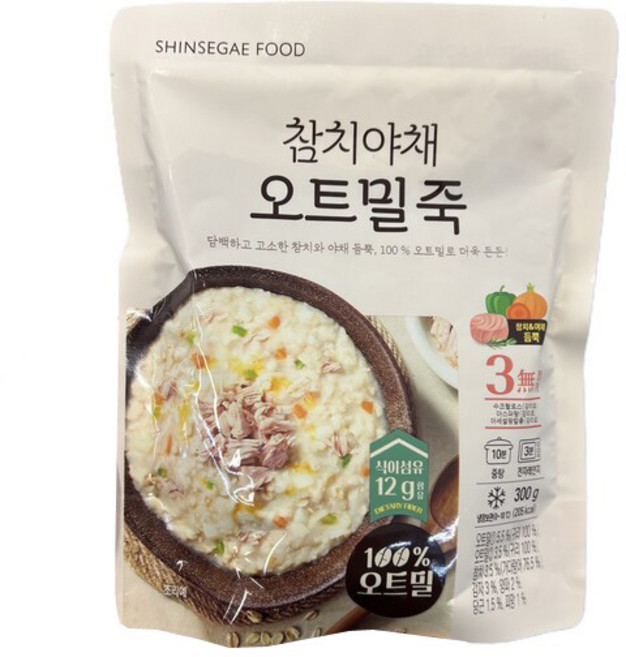 참치 야채 오트밀죽, 1개, 300g