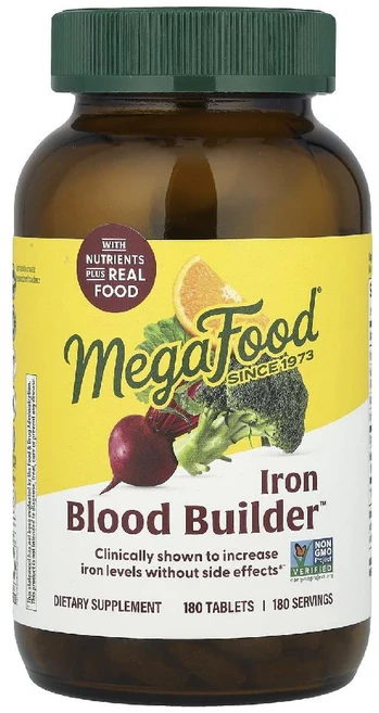 MegaFood (메가푸드) Iron Blood Builder 자연식품 철분 180정, 메가푸드 철분 블러드 빌더 메가Food, 1개 - 쿠팡
