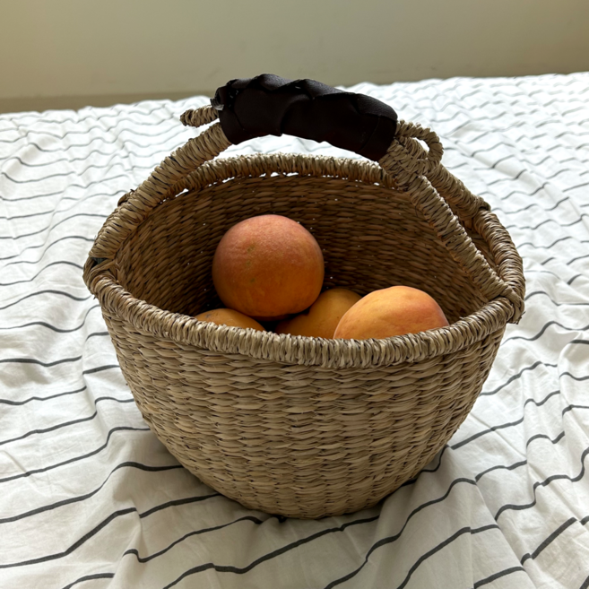 무드릭스 라탄 보울 바스켓 피크닉바구니 수납바구니 정리함, 1개, 모노