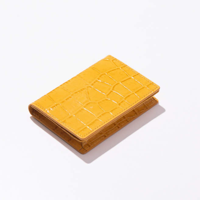 진렌체 크로커다일 천연 소가죽 명함 카드 지갑