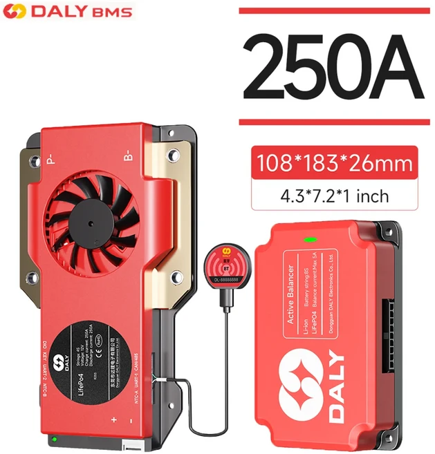 Daly 스마트 BMS 액티브 밸런서 5A Lifepo4 4S 12V 10S 40A 리튬 이온 3.7V RS485CAN, 01 14 초, 01 3.7 볼트, 01 250A Smart BMS 5A