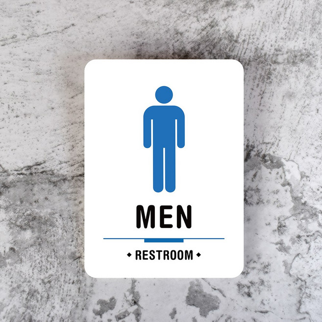 루리앤메리 잠깐 사인보드 054 남자화장실 안내판, 1개