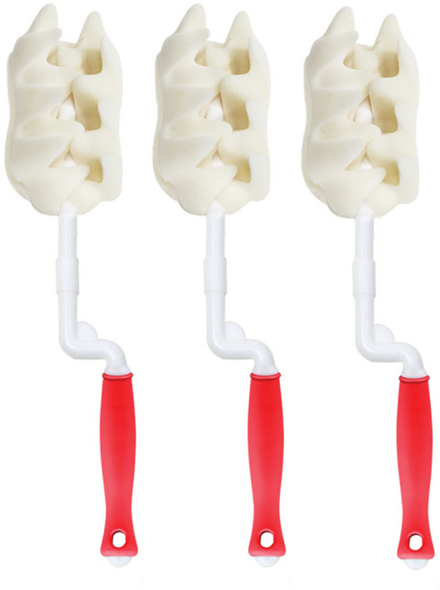 하이비 프리미엄 젖병 세척솔 회전형, 3개, 레드