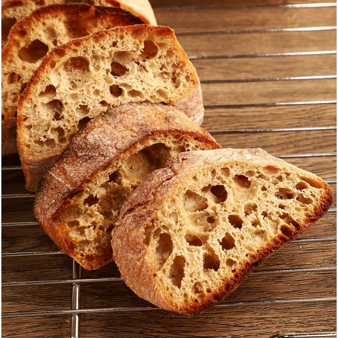 바질리프 100% 통밀 치아바타 수제 통밀빵 당뇨빵 건강빵 비건 무설탕, 160g, 1개