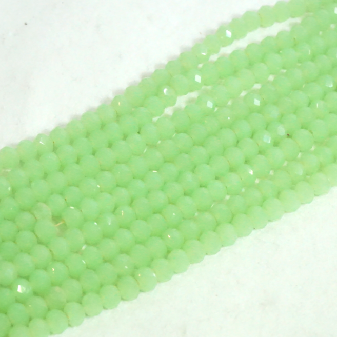 선우몰 크리스탈 4mm 팔찌재료 론델컷 3x4 팔찌만들기 비즈공예 크리스탈 팔찌 큐빅 원석 공예, 라이트그린(불투명), 1개