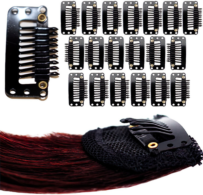 핏럽 가발 똑딱이핀 가발 고정핀 가발 클립 가발 똑딱핀, 20개, 블랙