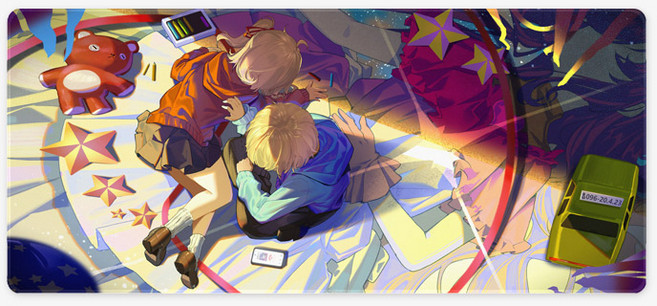 최애의아이 만화 마우스장패드 L 2XL 데스크매트, 16.최애_2XL(900x400x4), 1개