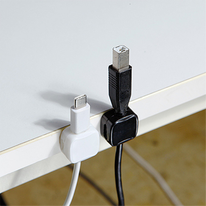 JP컴퍼니 자석 케이블 정리 커버 전선홀더 14P, 1세트, 화이트계열