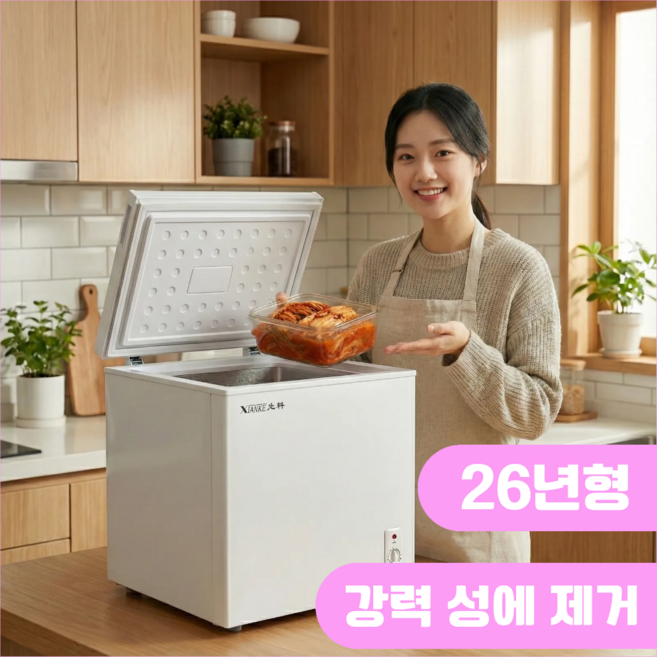 신영전자 소형 김치냉장고 저소음 1등급 뚜껑형 냉동고 겸용 자취방 원룸 1인가구 기숙사, A-58L