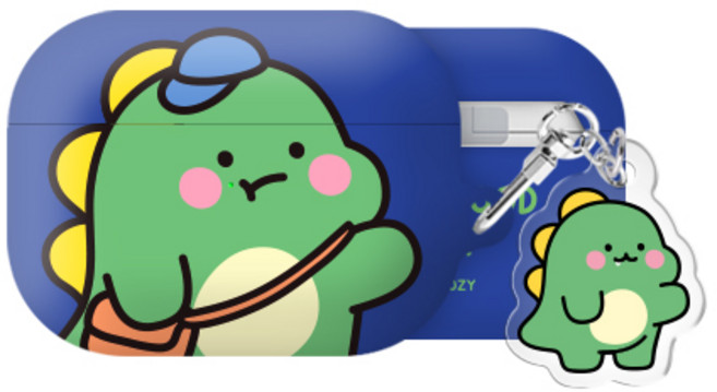 리틀티노 커플 에어팟프로2/에어팟3/에어팟4 하드 케이스 +아크릴 키링 세트, 그린, AirPodsPro(2세대)