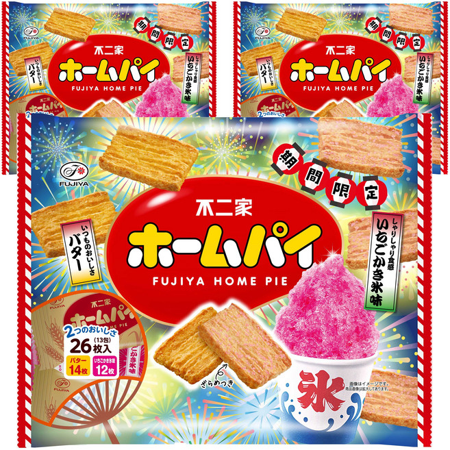 홈파이 언제나 맛있는 버터맛 14개입 + 사각사각 식감의 딸기빙수맛 12개입, 3개