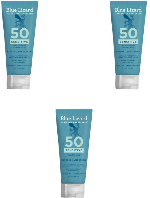 Blue Lizard 블루리자드 센시티브 미네랄 선크림 SPF 50, 3개