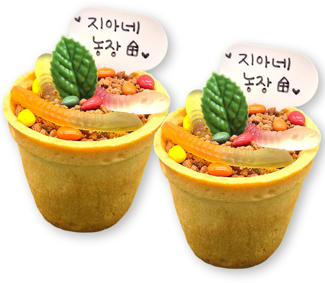 화분까지 먹는 왕꿈틀이 젤리 컵케이크 만들기 2인 DIY 세트, 3개, 11종