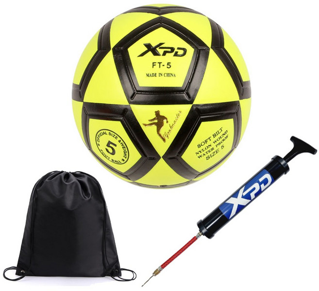 XPD 축구공 5호 + 공가방 + 공펌프 무봉제 공식구, 축구공(연두)+공펌프+공가방, 1개