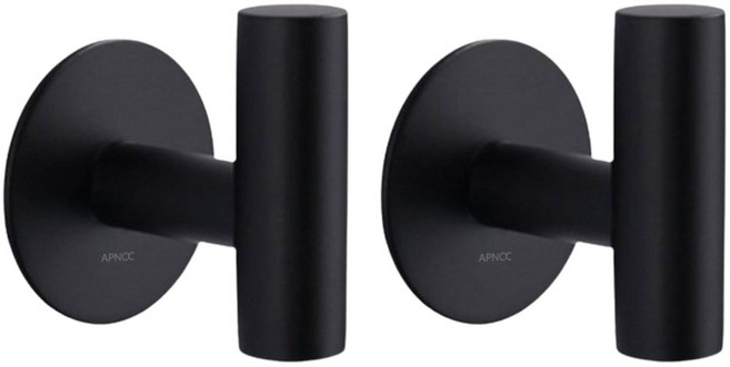 앞날창창 벽 부착식 다용도 후크 걸이, 블랙, 2개