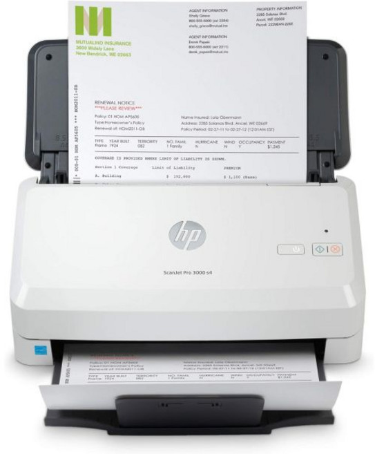 문서 사진 영수증 및 카드용 50페이지 ADF가 포함된 HP ScanJet Pro 3000 s4 6FW07A 40ppm USB 3.0 컬러 듀플렉스 스캐너. 트웨인ISIS 드라