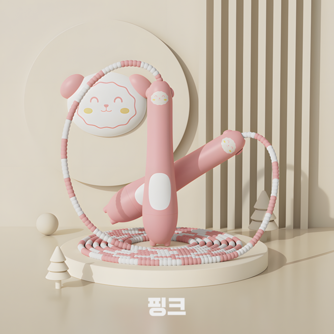 이글웨이 소프트 구슬 줄넘기 아동용, 1개, 핑크