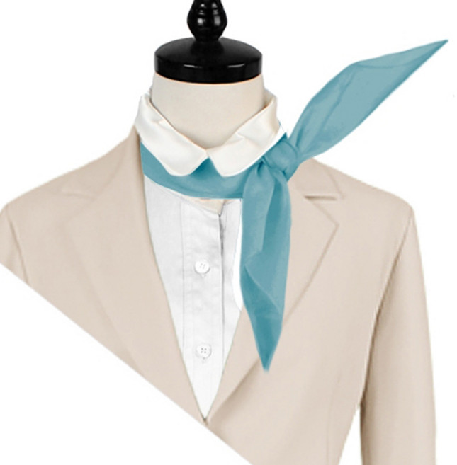 [하비나비]승무원 스타일 스카프 서는 행사 교회 철사 실크 어린이 합창복 단체복 무지 컬러 항공사 직업체험 할로윈 단복 성가대